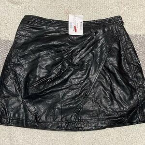 NWT- Free People - 12. Faux Leather Skirt